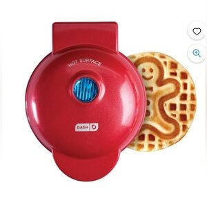 Dash Gingerbread Man Mini Waffle Maker 4” cooking surface